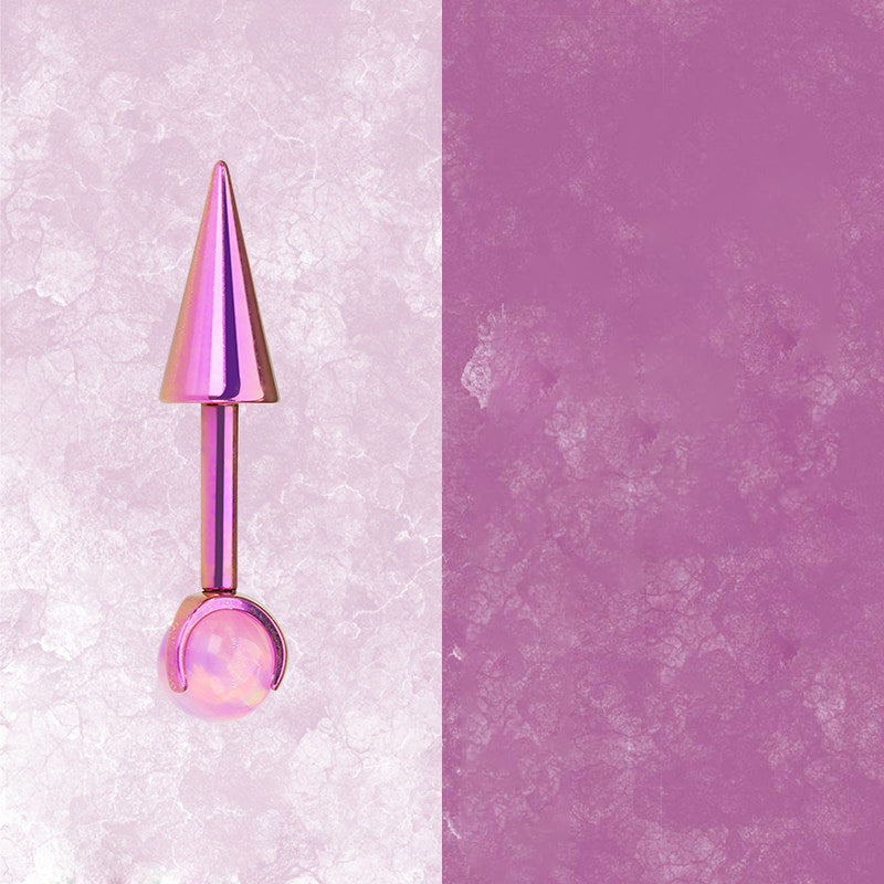 ASTM F136 Titanium Aurora Opal Spike Stud - Edgy Fairycore Cartilage Piercing product image 2
