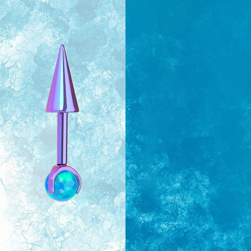 ASTM F136 Titanium Aurora Opal Spike Stud - Edgy Fairycore Cartilage Piercing product image 3