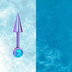 ASTM F136 Titanium Aurora Opal Spike Stud - Edgy Fairycore Cartilage Piercing product image 3