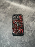 "Gothic Relics" 3D Embossed Phone Case | Bloody Cross, Fallen Angel & Spine Ribcage Art product image 6