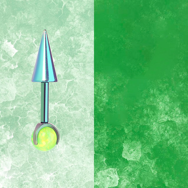 ASTM F136 Titanium Aurora Opal Spike Stud - Edgy Fairycore Cartilage Piercing product image 4