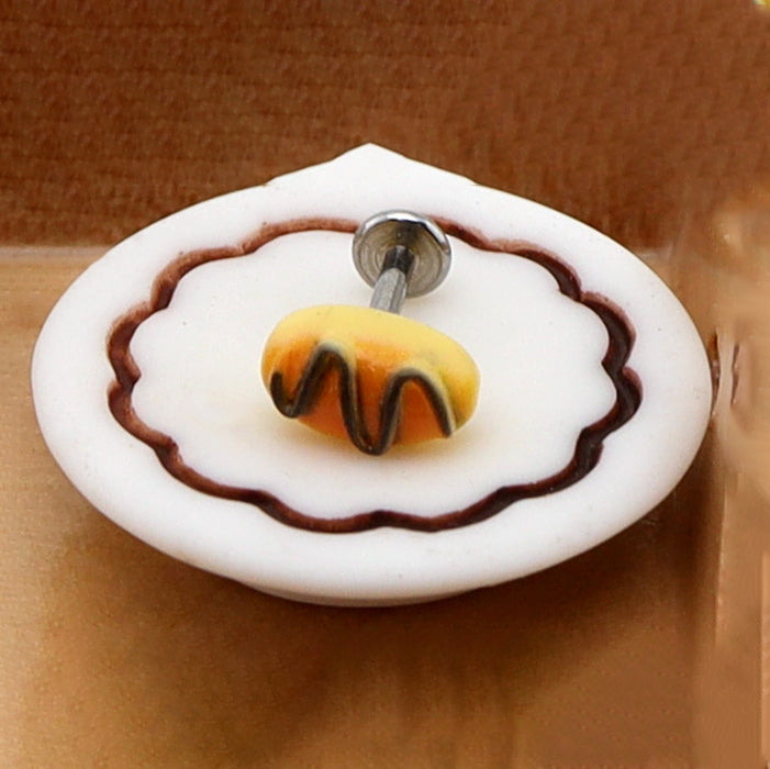 Star Baker - Chocolate Croissant Stainless Steel Ear Studs - product image 2