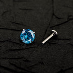 ETSY 4574960454 | IMAGE 3 | Azure Moissanite Flat Back Stud