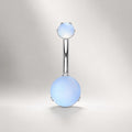 Blue Opal Cat Eye Titanium Belly Ring detail 6