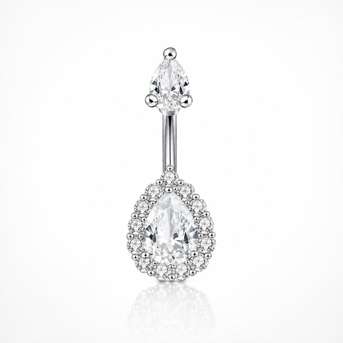 Teardrop CZ Titanium Belly Ring detail 6