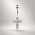 CZ Cross Titanium Belly Ring detail 6