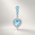 Heart CZ Titanium Belly Ring detail 2