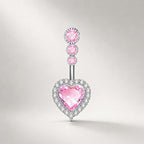 Heart CZ Titanium Belly Ring detail 3