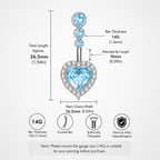 Heart CZ Titanium Belly Ring detail 6
