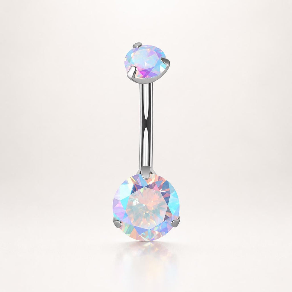 Colorful CZ Titanium Belly Ring detail 11