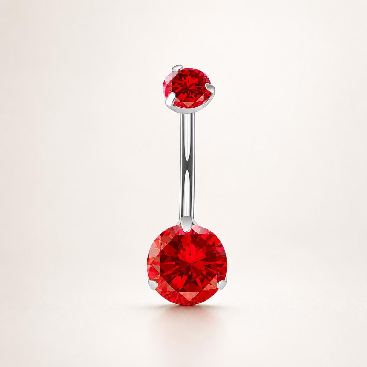 Colorful CZ Titanium Belly Ring detail 12
