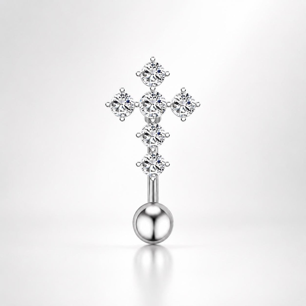 Sparkle Cross Titanium Navel Ring detail 4