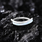 CZ Opal Titanium Hinged Navel Ring detail 2