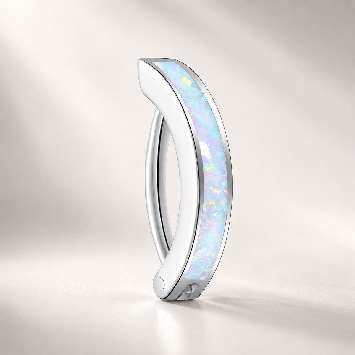 CZ Opal Titanium Hinged Navel Ring detail 8