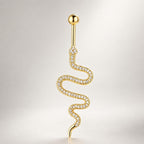 Snake CZ Titanium Belly Ring detail 5