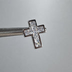 Square CZ Cross Titanium Belly Ring detail 6