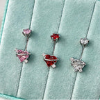 Winged Heart Titanium Belly Ring detail 3