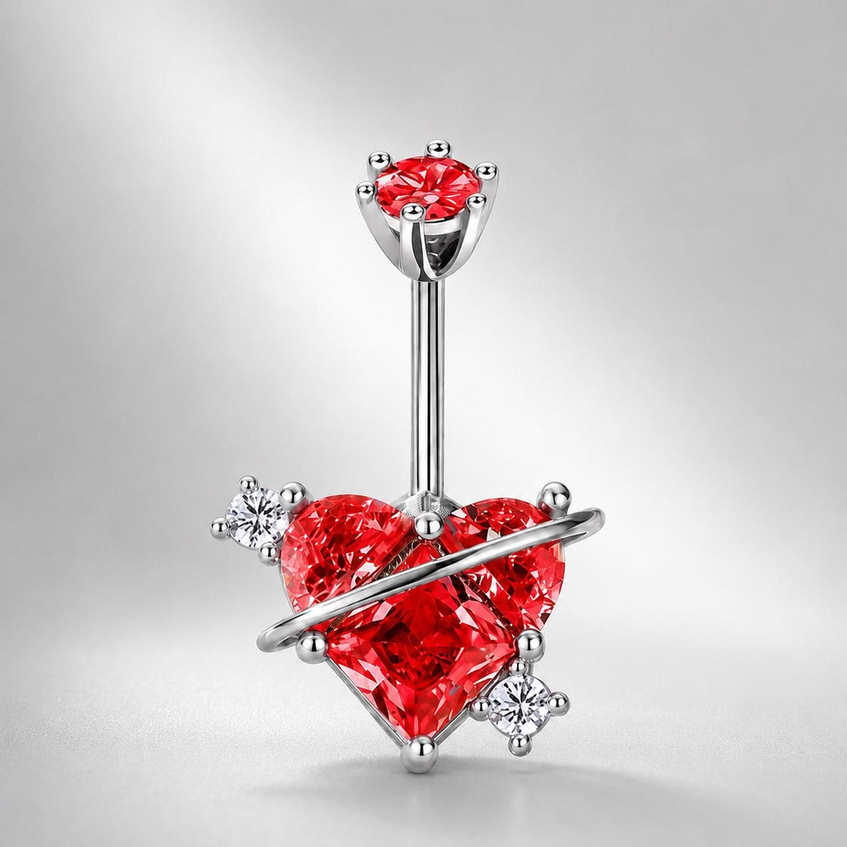 Winged Heart Titanium Belly Ring detail 9