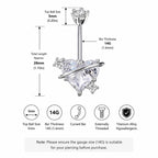 Winged Heart Titanium Belly Ring detail 13