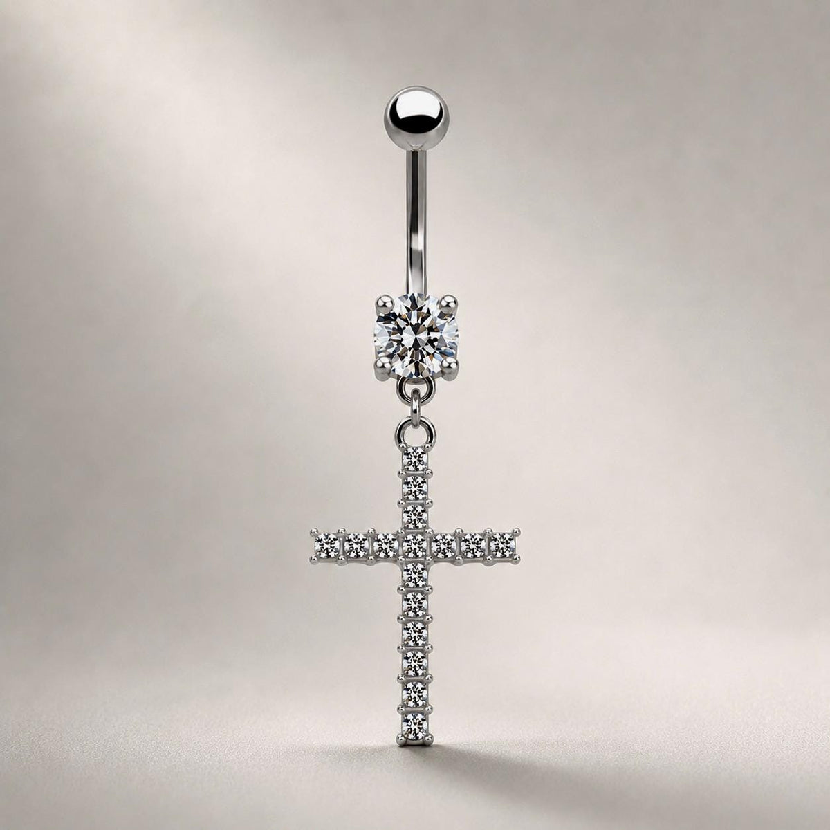 Dangle Cross Titanium Belly Ring detail 5