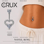 Hollow Heart Titanium Belly Ring