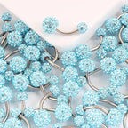 Pavé Ball Titanium Belly Ring detail 6