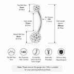 Pavé Ball Titanium Belly Ring detail 12