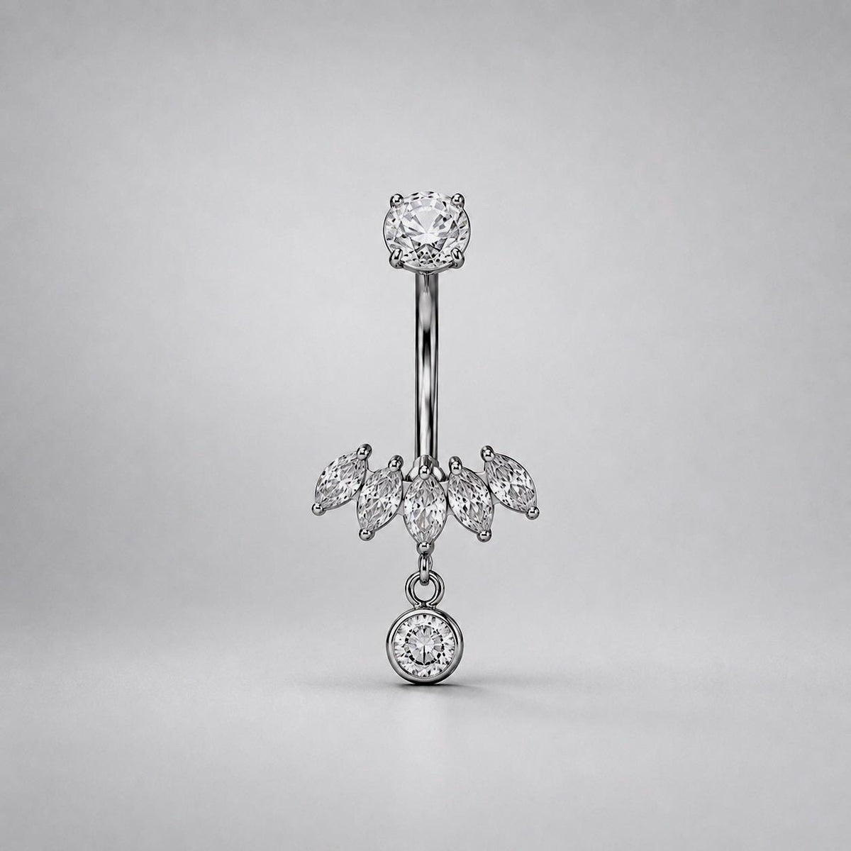 Leaf Dangle Titanium Belly Ring detail 3