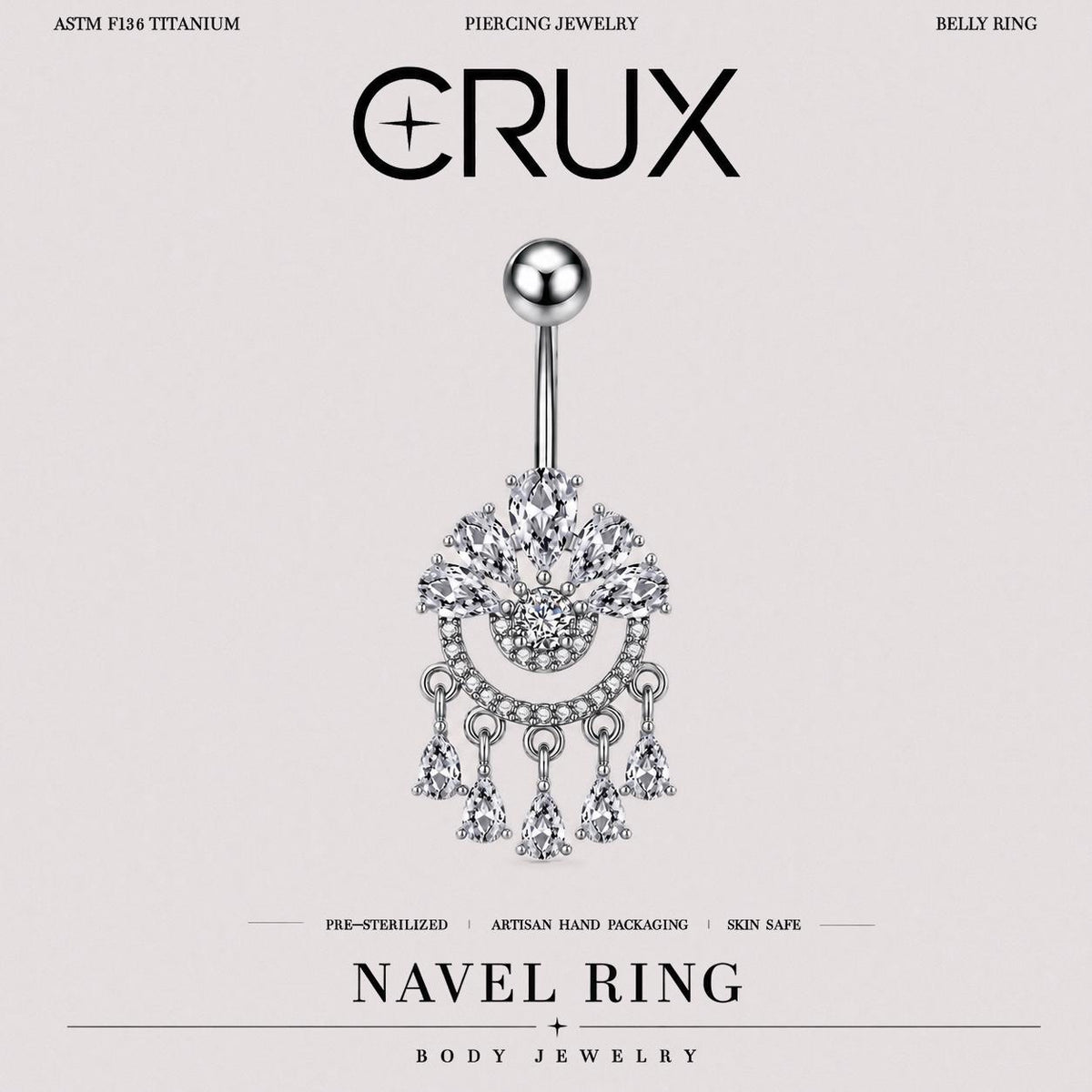 Crown Chandelier Titanium Belly Ring