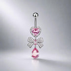 Ribbon Gem Titanium Belly Ring detail 6