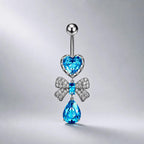 Ribbon Gem Titanium Belly Ring detail 8