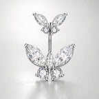 Double Butterfly Titanium Belly Ring detail 5