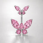 Double Butterfly Titanium Belly Ring detail 6
