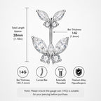 Double Butterfly Titanium Belly Ring detail 7