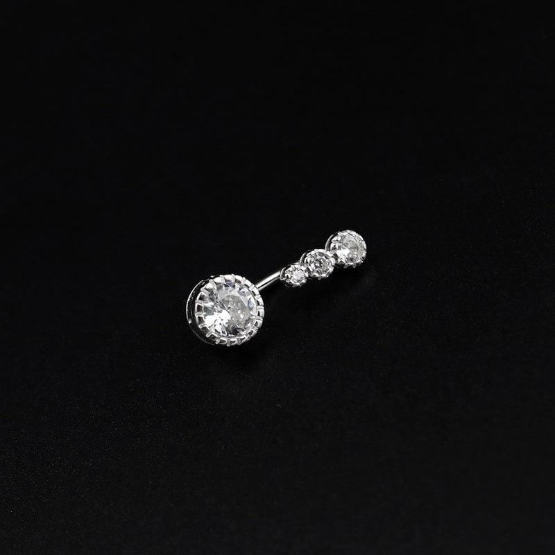 Graduated CZ Titanium Belly Ring detail 3