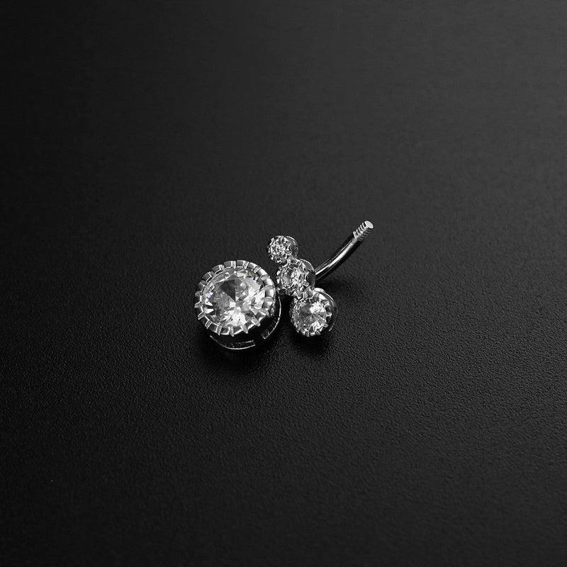 Graduated CZ Titanium Belly Ring detail 5