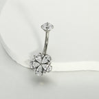 Five-Petal Flower Titanium Belly Ring detail 3