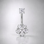 Five-Petal Flower Titanium Belly Ring detail 4
