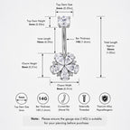 Five-Petal Flower Titanium Belly Ring detail 6
