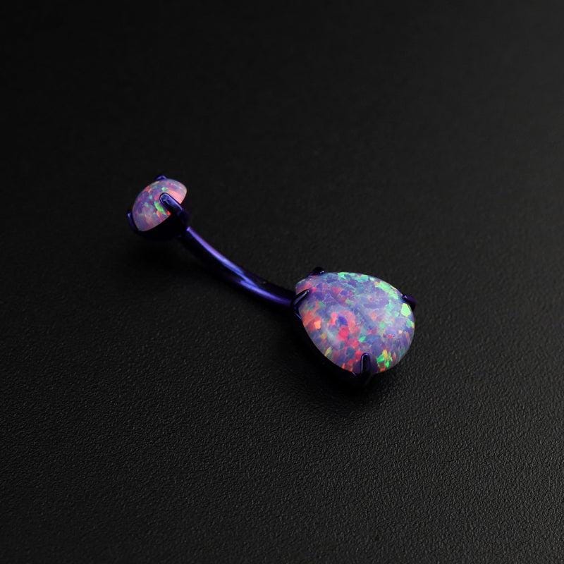 Opal Teardrop Titanium Belly Ring detail 3
