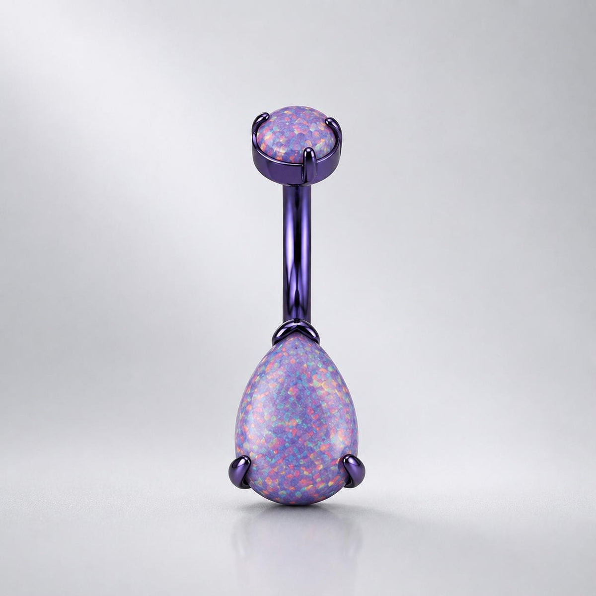 Opal Teardrop Titanium Belly Ring detail 9