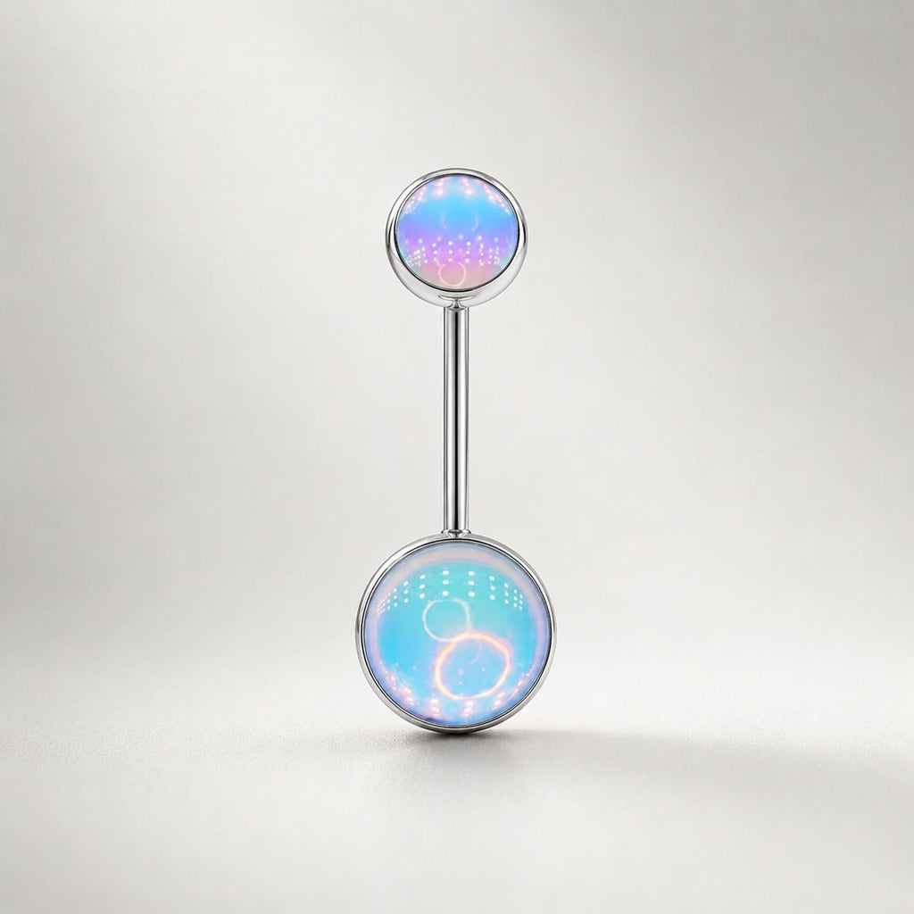 ETSY 4515121130 | IMAGE 10 | Rainbow Moonstone Navel Ring