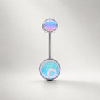 ETSY 4515121130 | IMAGE 10 | Rainbow Moonstone Navel Ring