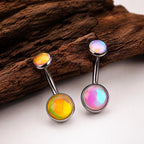 ETSY 4515121130 | IMAGE 3 | Rainbow Moonstone Navel Ring
