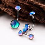 ETSY 4515121130 | IMAGE 4 | Rainbow Moonstone Navel Ring