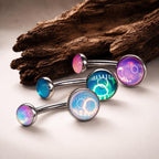ETSY 4515121130 | IMAGE 5 | Rainbow Moonstone Navel Ring