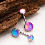 ETSY 4515121130 | IMAGE 6 | Rainbow Moonstone Navel Ring