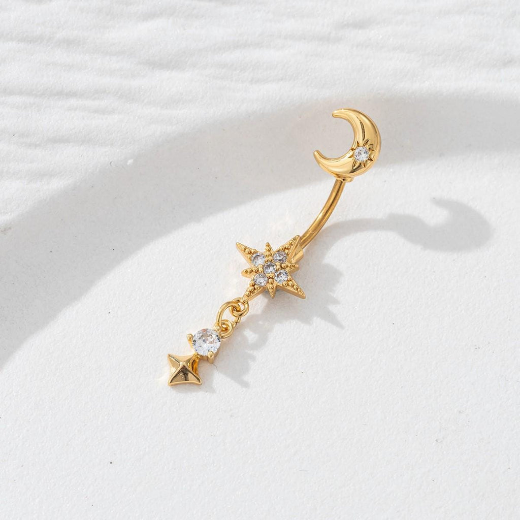 ETSY 4528327392 | IMAGE 4 | Moon Star Titanium Belly Ring