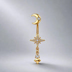 ETSY 4528327392 | IMAGE 6 | Moon Star Titanium Belly Ring