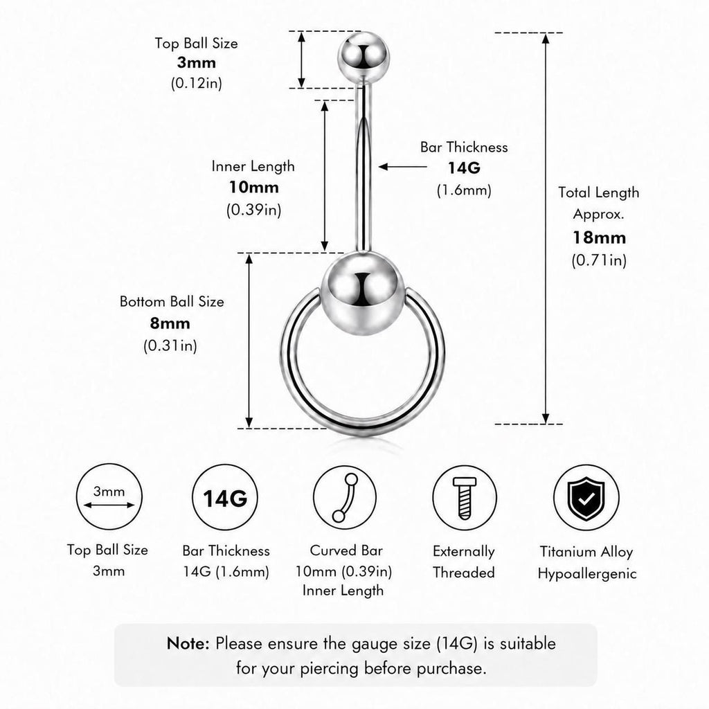 ETSY 4534951951 | IMAGE 11 | Spinning Ball Titanium Belly Ring